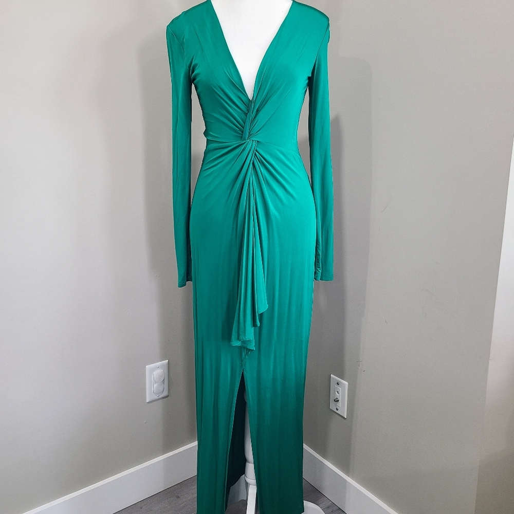 BEBE GREEN DRESS SIZE XSMALL